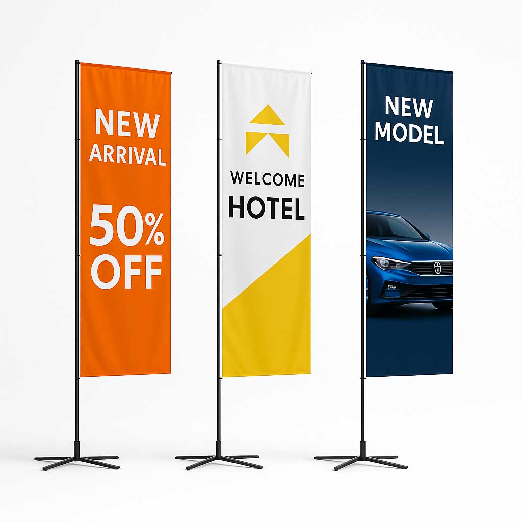 Rectangular Flag Poles | Professional Display Flags for Retail, Events & Showrooms