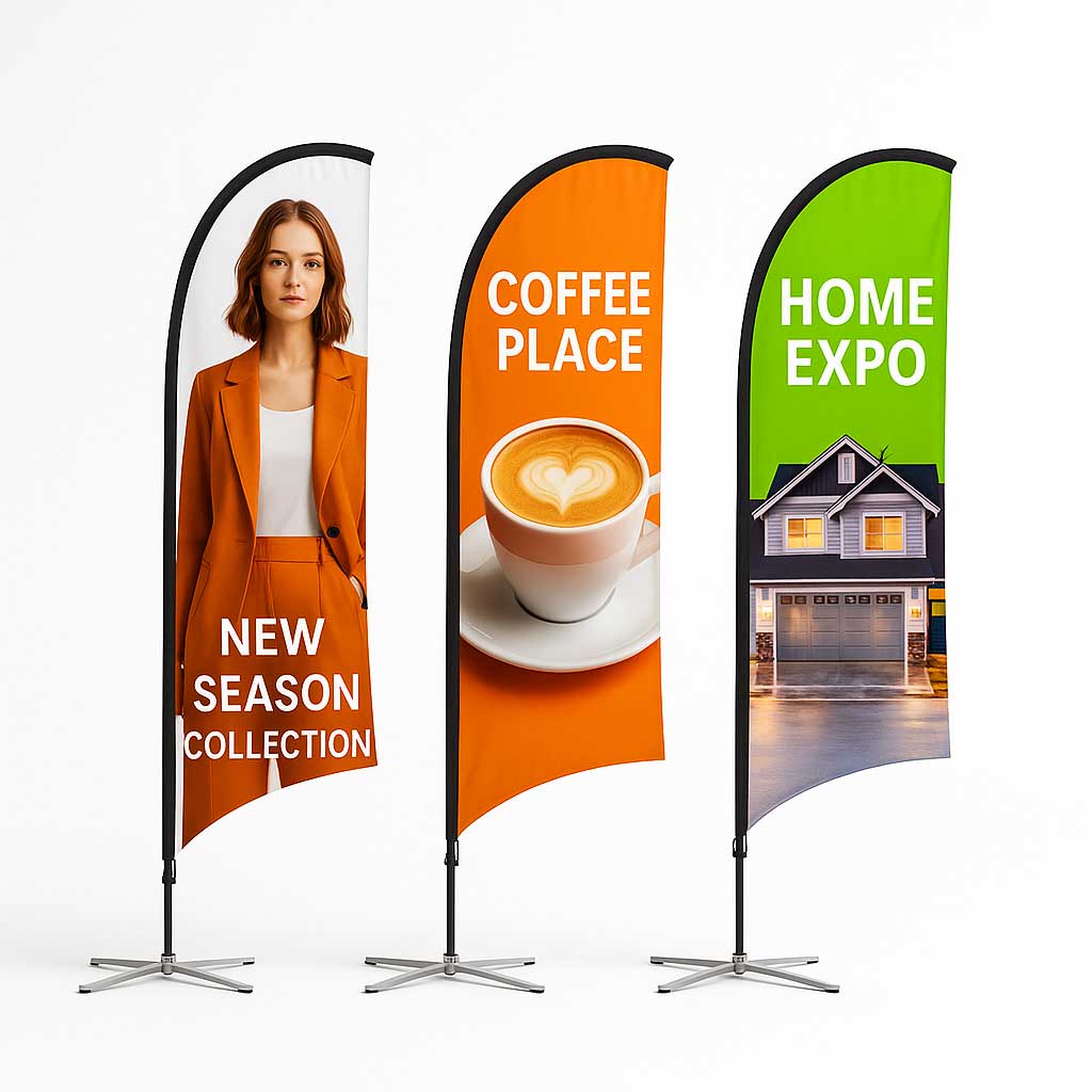 Teardrop Flag Poles | Durable Outdoor & Indoor Advertising Flags