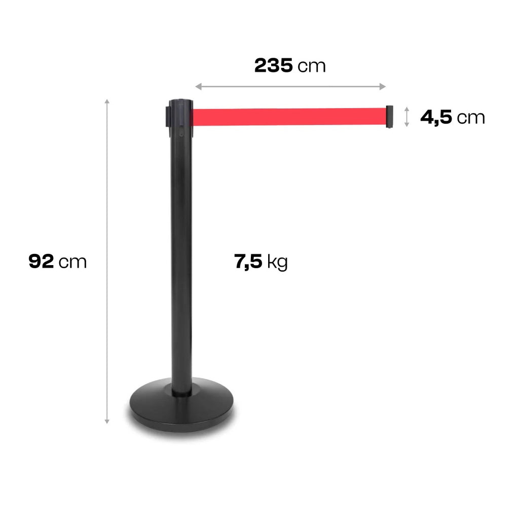 Queue Line Stand with Retractable Belt