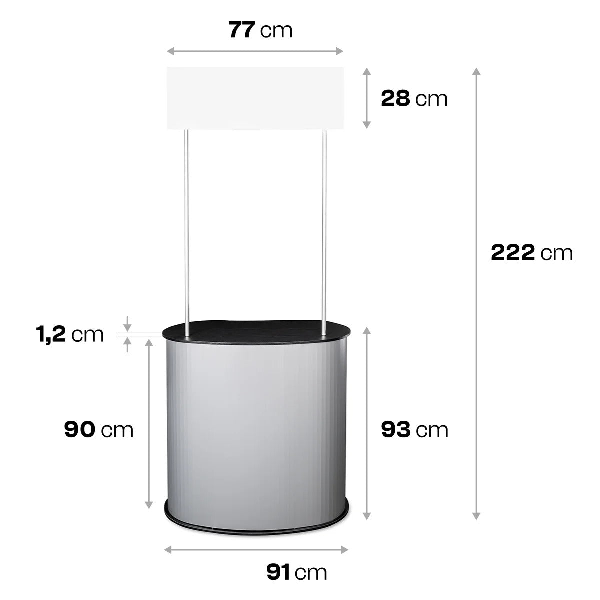 Portable Pop Up Counter with Overhead Signage